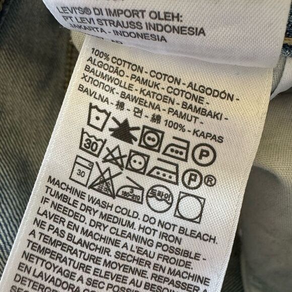 Levi‘s Low Pro Straight Jeans Sz 26 High Rise Distressed Medium Blue Wash - Picture 10 of 11